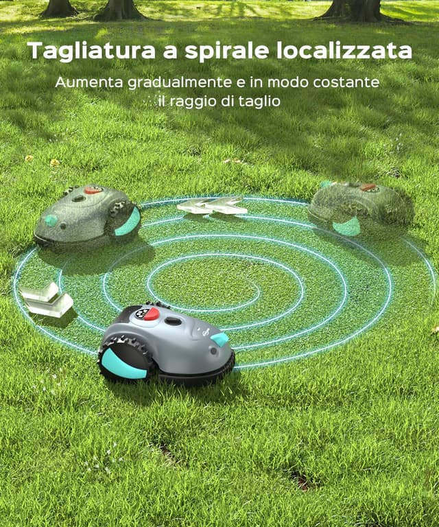 Detalle de (2026 Upgrade) YARDCARE V100 Robot Tagliaerba a batteria con navigazione visiva e 150 ostacoli