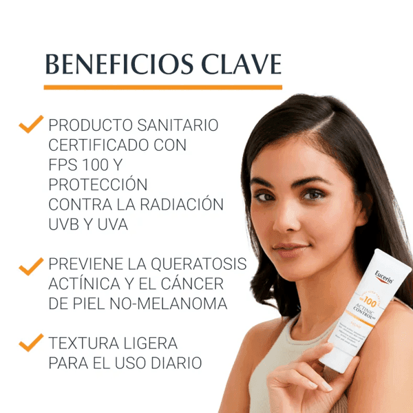 Detalle 2 de Eucerin Actinic Control MD SPF100, pack 2x80 ml