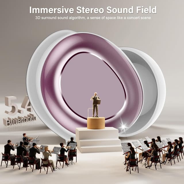 Detalle de ZYHKON Bluetooth-Schlafkopfhörer In-Ear (Bluetooth 5.4) lila – Mini Sleepbuds für Seitenschläfer