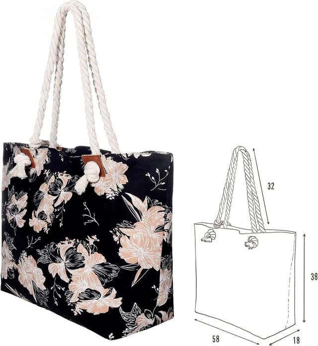 Detalle 2 de MASADA Grand sac de plage hydrofuge à fermeture à glissière (58 x 38 x 18 cm)