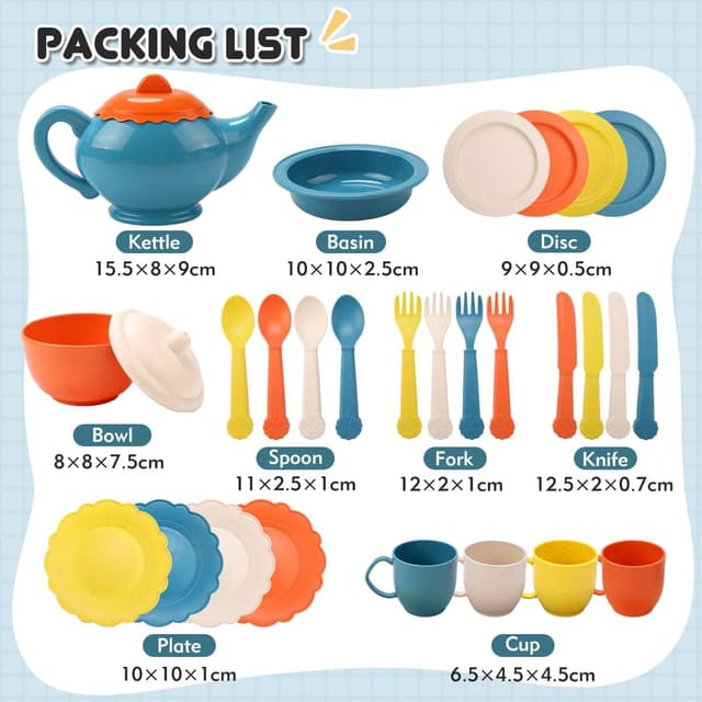 Thumbnail 6 de RUIDYA Afternoon Tea Party Playset (29-piece kids kitchen accessory set) for ages 3+