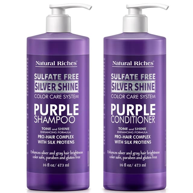 Thumbnail 6 de Natural Riches Purple Shampoo and Conditioner Set for Blonde, Silver & Gray Hair (Sulfate-Free, Color-Safe)