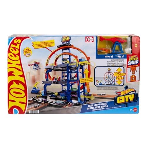 Thumbnail 5 de Hot Wheels JLC05, pista 3 niveles y almacenamiento 37 coches