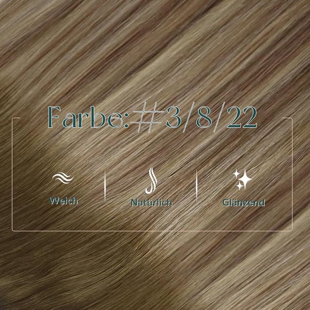 Detalle 2 de Easyouth Butterfly Tressen Echthaar Balayage Weft Extensions (Blond/Dunkelbraun) – für Damen, 80 g