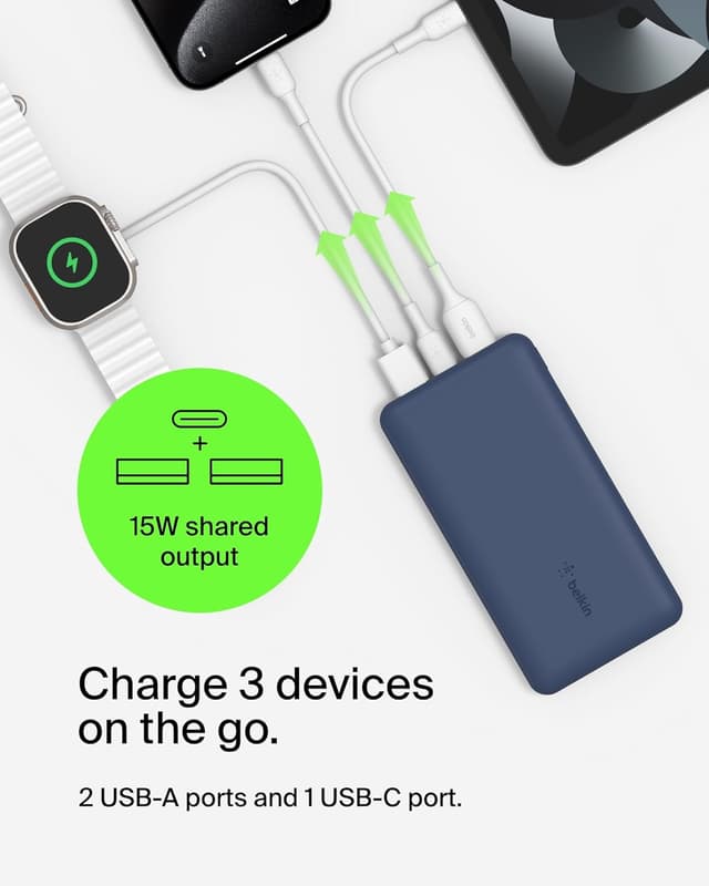 Thumbnail 1 de Belkin 10000mAh Portable Power Bank with USB-C