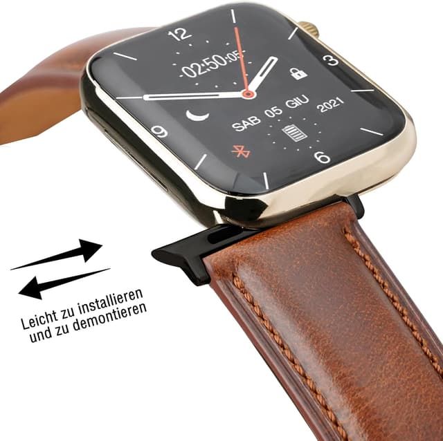 Detalle de Gomvadr vintage oil-tanned leather Apple Watch bands (38/40/41/42/44/45/49mm compatible)