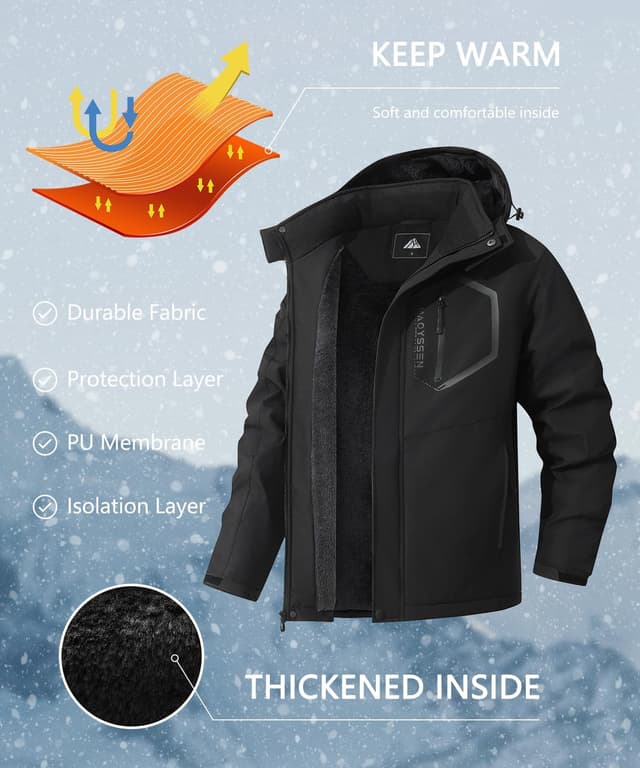 Thumbnail 2 de MAOYSSEN Men's Ski Jacket with Fleece Lining ⚙