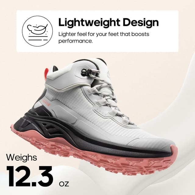 Detalle de NORTIV 8 Damen-Wanderschuhe „8 Wanderschuhe“ – leichte, wasserdichte Trekking-Schuhe für Outdoor