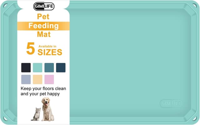 Thumbnail 6 de Gimilife Napfunterlage für Hund & Katze – rutschfeste, wasserdichte Futtermatte mit erhöhtem Rand (53 x 36 cm)