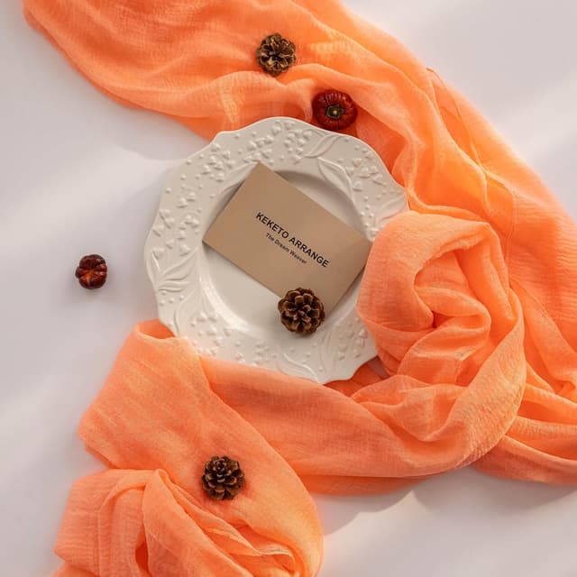 Thumbnail 6 de Keketoarrange Sage Green Cheesecloth Runner 120 in 🏡