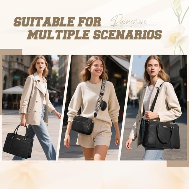 Thumbnail 6 de RAINSMORE 3-Piece Handbag Set for Women: Top-Handle, Crossbody & Coin Purse