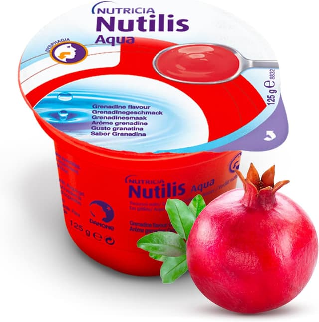 Detalle 2 de Nutilis Aqua Gel Granatina, acqua gelificata pronta all’uso per gestione dietetica della disfagia (12 x 125 g)