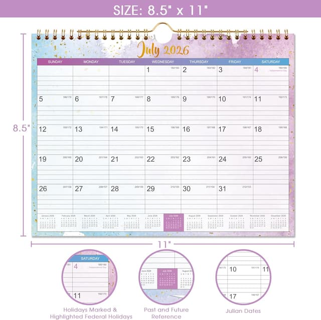 Detalle de Waterink 2026 Wall Calendar 11" x 8.5" ๐