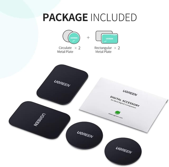 Thumbnail 6 de UGREEN Placca Metallica Adesiva 4 Pezzi 1.8" x 2.6"