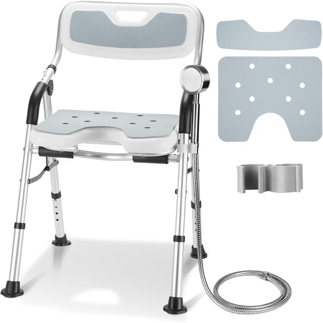 Imagen de DEWEL Silla Ducha plegable 150 kg Gris en OfertitasTOP