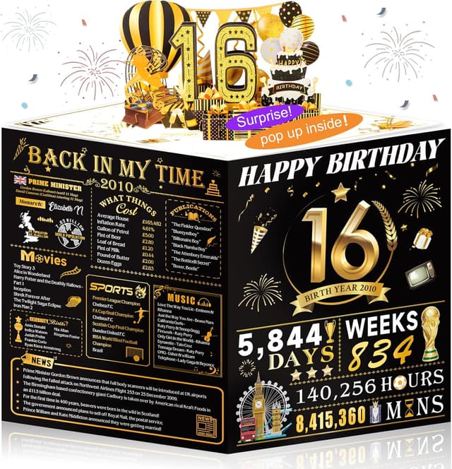 Detalle de 16th Birthday Card Pop Up 16th