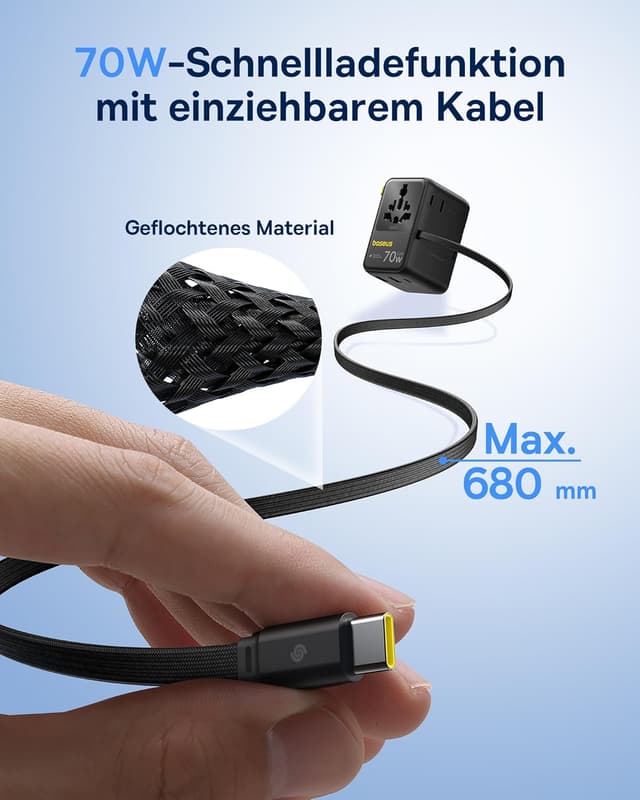 Thumbnail 2 de Baseus Enercore 70W Reiseadapter USB-C mit 70W Kabel