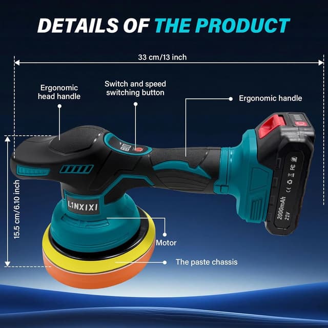 Thumbnail 3 de Cordless Car Polisher Makita 18V 6 inch