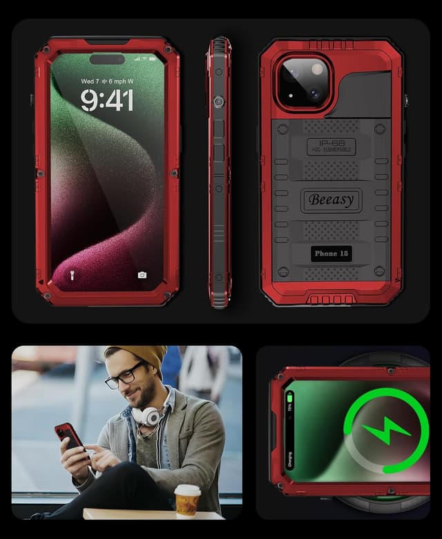 Thumbnail 5 de Beeasy iPhone 15 Case Waterproof Heavy Duty 6.1" Rugged Armour 🛡