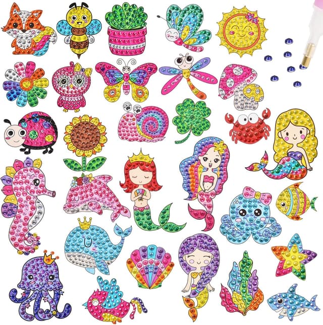 Thumbnail 6 de AUAUY Diamond Painting Kit 5D con cornice in legno e immagine Unicorno