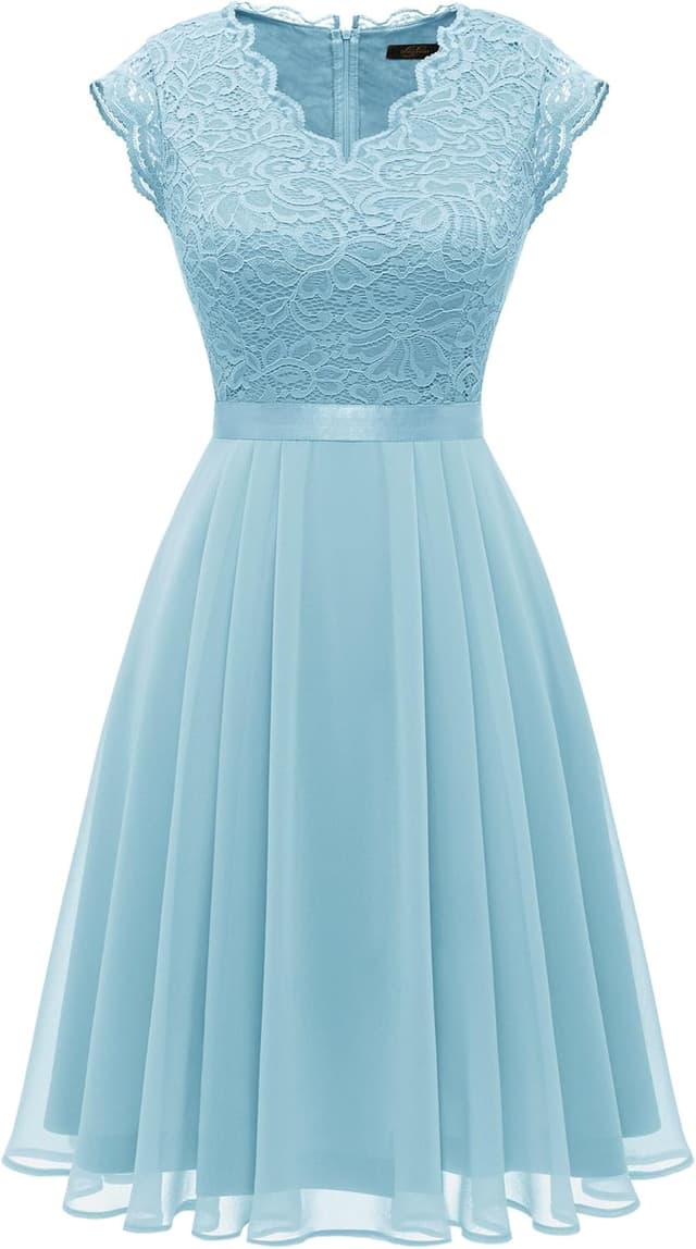 Thumbnail 6 de Robe de demoiselle d'honneur en dentelle courte