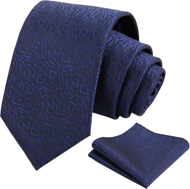 Detalle de Alizeal men’s solid colour tie and pocket square set (self-tied necktie + matching hanky)