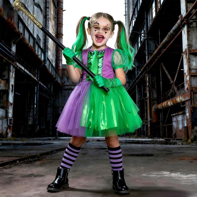 Thumbnail 5 de BITOYO Déguisement Halloween Fille 7 Pièces Clown