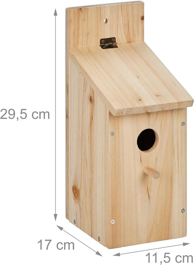 Detalle 2 de Nichoir d’extérieur pour oiseaux à assembler Relaxdays – trou d’envol de 32 mm