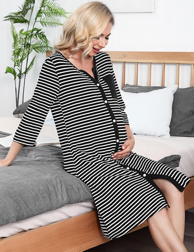 Thumbnail 1 de Marvmys Stillnachthemd Baumwolle 3/4 Ärmel