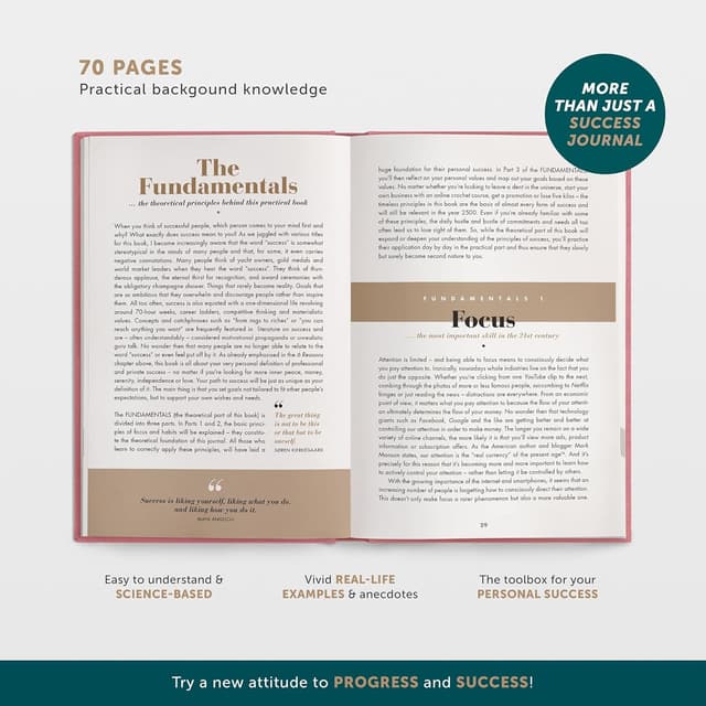 Detalle de 6-Minuten Diario del Successo (Inglese) – Agenda giornaliera 2025 undatata per motivazione, focus e crescita