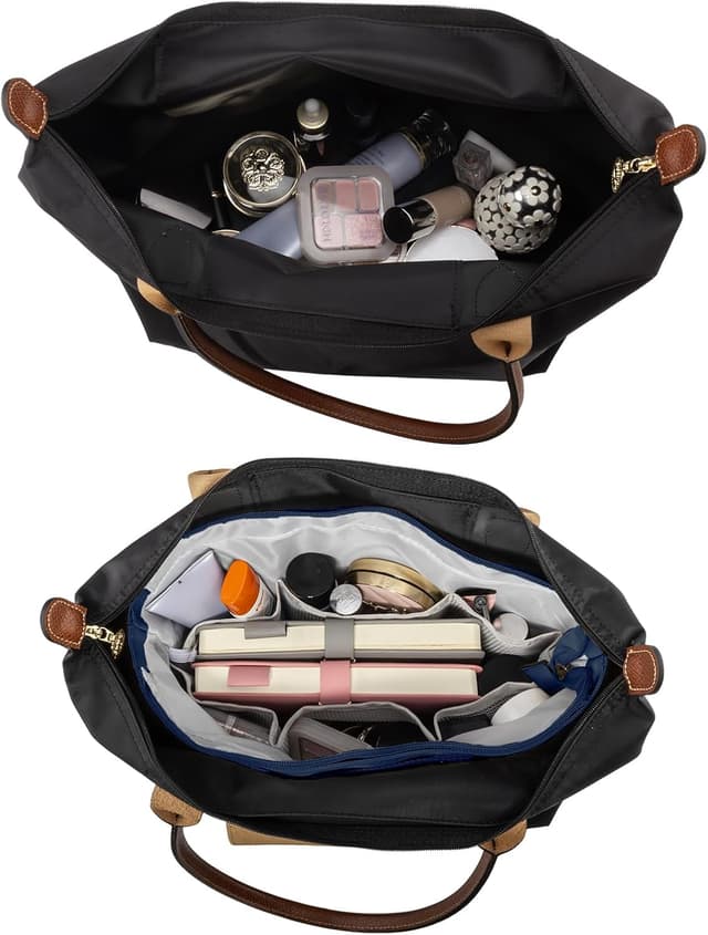 Detalle 2 de HYEPNED Bag Organiser Insert for Longchamp Le Pliage Large (blue, L) with Zipper & 15 Pockets