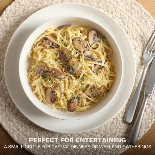 Detalle de Gibson Home Oslo dinnerware set for 4