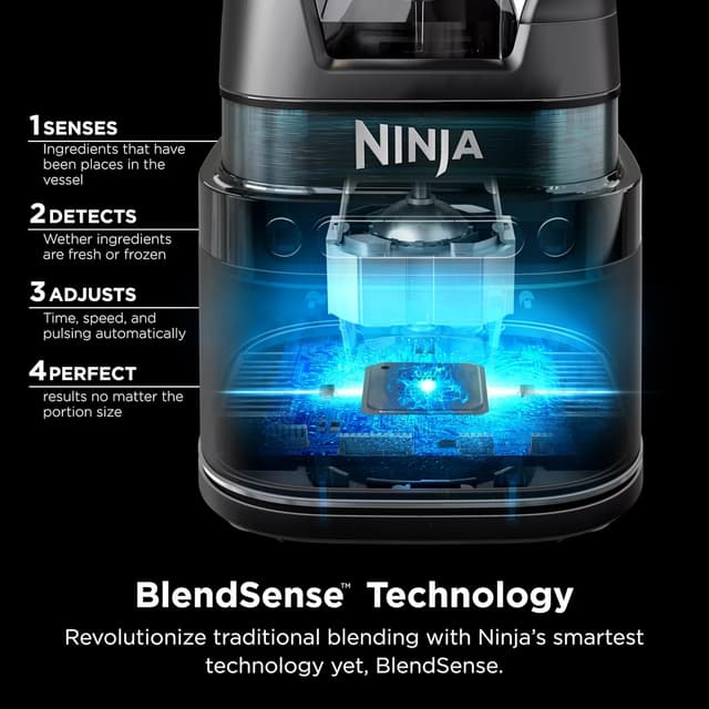Detalle de Ninja TB201 Blender (72 oz Full-Size Pitcher, 1800 Watt) for Smoothies, Frozen Drinks & Veggie Chopping