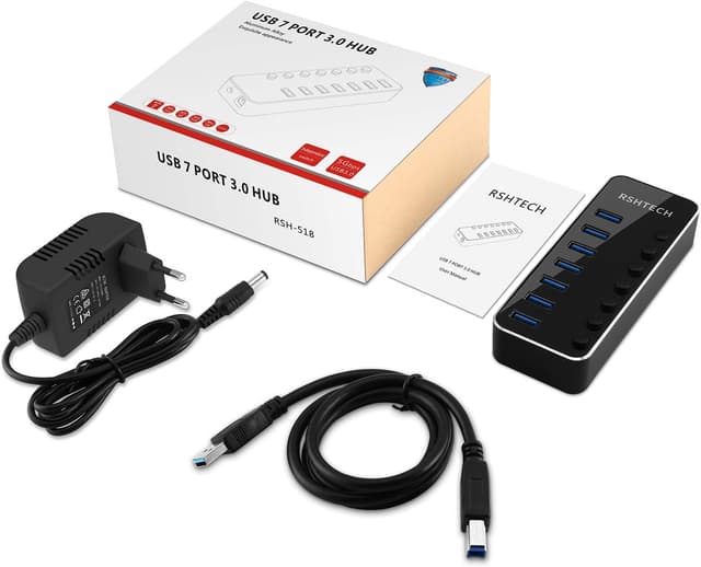 Thumbnail 6 de RSHTECH USB Hub Aktiv 3.0 7 Ports