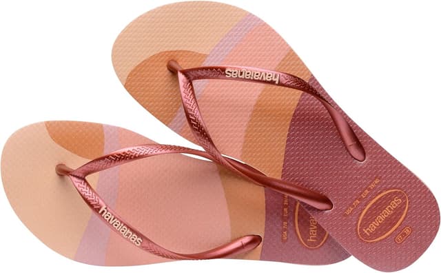 Detalle de Havaianas Slim Palette Glow – tongs femme et enfant, semelle en caoutchouc antidérapante