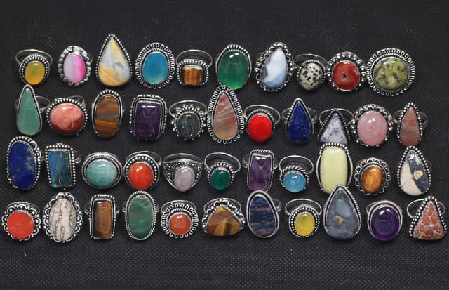 Detalle 2 de Silver Carats chunky silver rings pack