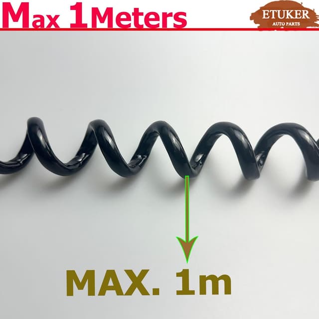 Detalle de ETUKER 13-pin 1.1m Trailer Extension Spiral Cable (male to female) for 12V towbar wiring