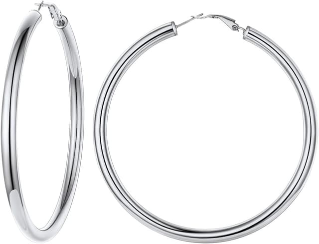 Thumbnail 6 de FindChic Créoles en acier inoxydable pour femme (diamètres 20 à 80 mm) – boucles huggie argenté, doré ou noir