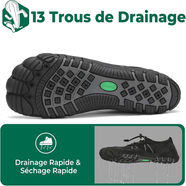 Detalle de SAGUARO Chaussures aquatiques barefoot à séchage rapide, semelle antidérapante et drainage GR.36 à 48