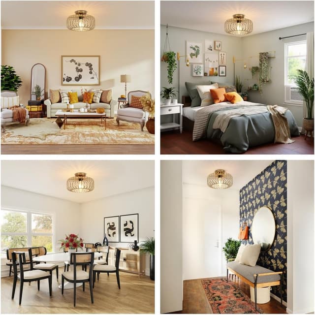 Thumbnail 6 de FRIDEKO HOME Deckenlampe Schwarz (E27) – runder Metall-Lampenschirm im Industrial-Look