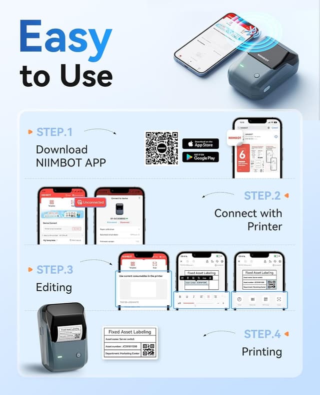 Thumbnail 5 de NIIMBOT B1 Etikettendrucker 20–50 mm 🖨