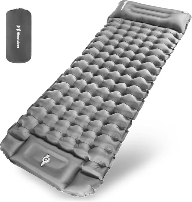 Thumbnail 6 de Hioutdoor Isomatte 10 cm ultraleicht aufblasbar mit Fußpumpe – Camping-Schlafmatte (Grün)
