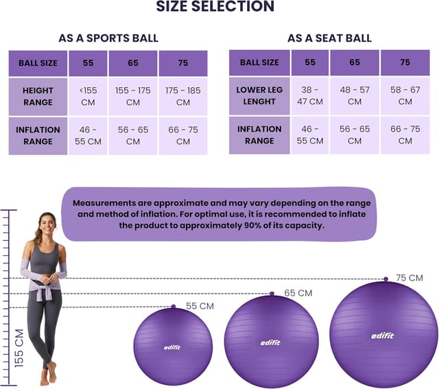 Thumbnail 1 de EDIFIT Pelota de Pilates 55 cm ✳