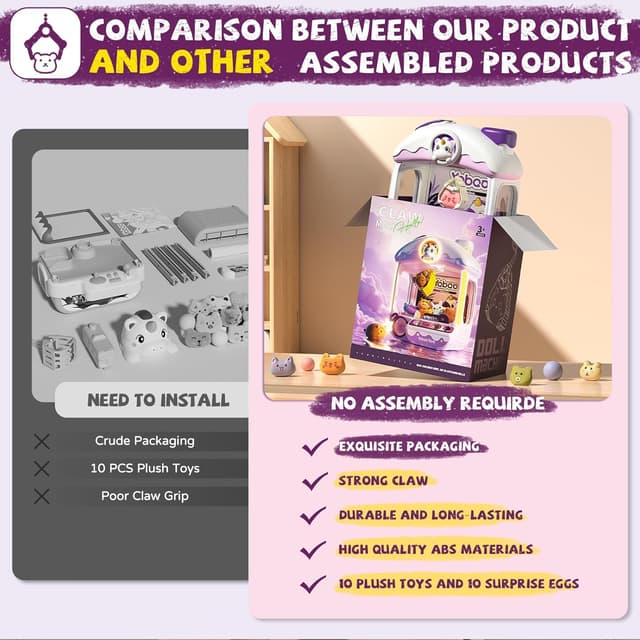 Detalle de Large Claw Machine for Kids Unicorns — Electronic Vending-Style Prize Dispenser Toy