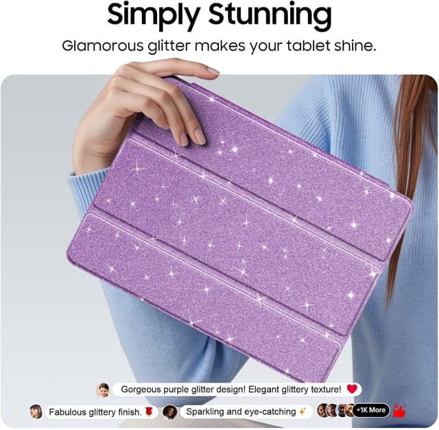 Detalle de FINTIE Glitter Case for iPad 10.2-inch with Pencil Holder