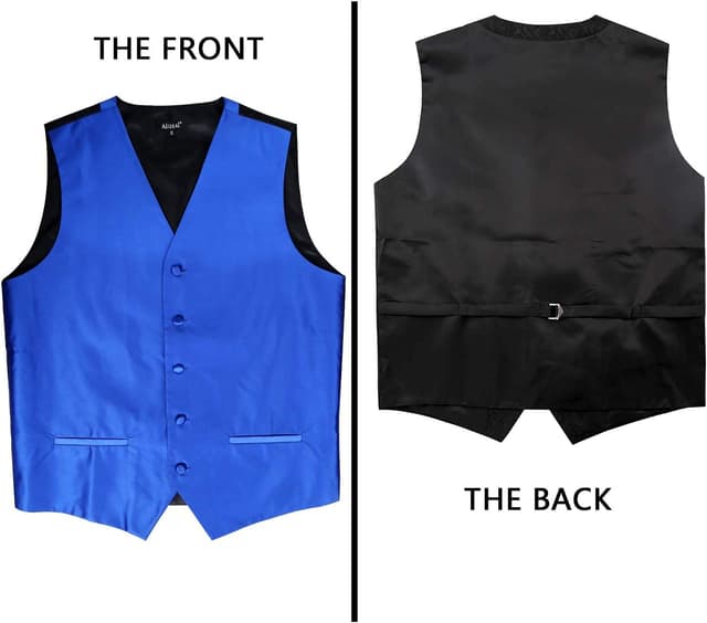 Thumbnail 3 de Alizeal Mens Satin Vest Set 5 👔