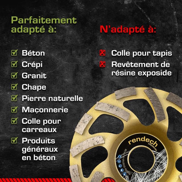 Thumbnail 5 de rendech Disque diamant 125 mm pierre