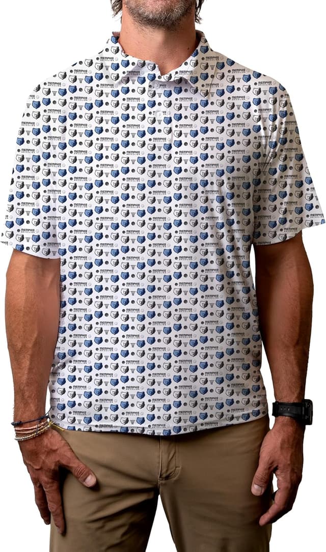 Thumbnail 6 de Blue 84 NBA Officially Licensed Performance Polo (Denver Nuggets) – All-Over Print Short Sleeve