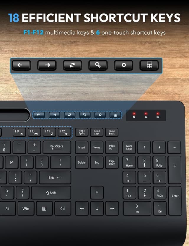 Thumbnail 6 de SABLUTE Wireless Keyboard Combo 33 ft ⌨