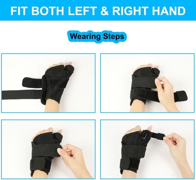 Detalle de ACWOO Attelle pouce réglable pour main droite & gauche (noir) : arthrite, tendinite, canal carpien et entorses